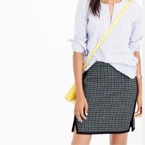 J.Crew Houndstooth Wool Blend Mini Skirt Size 0 Lined Career Office (waist 28”)